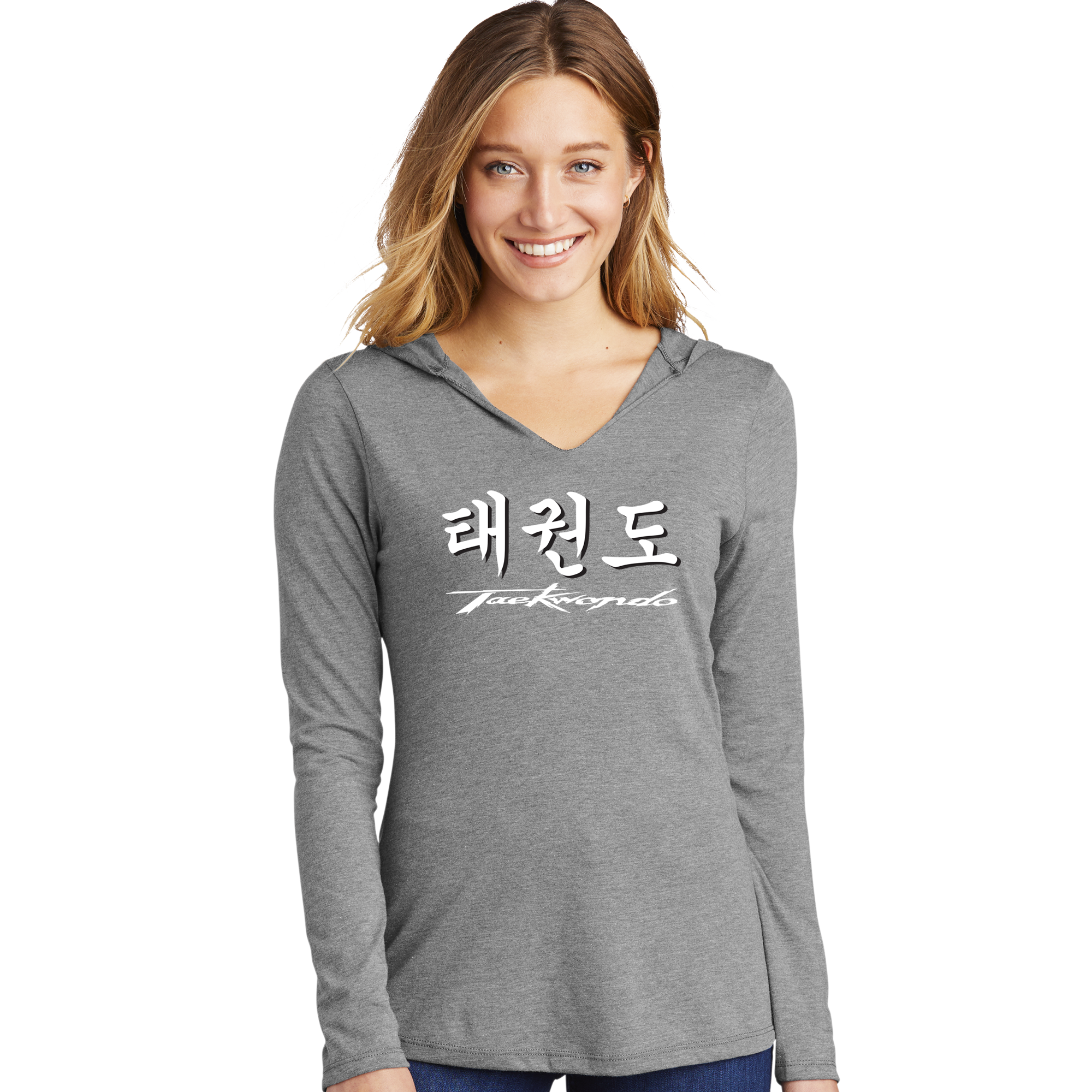 Taekwondo Ladies Hooded Long Sleeve Tee