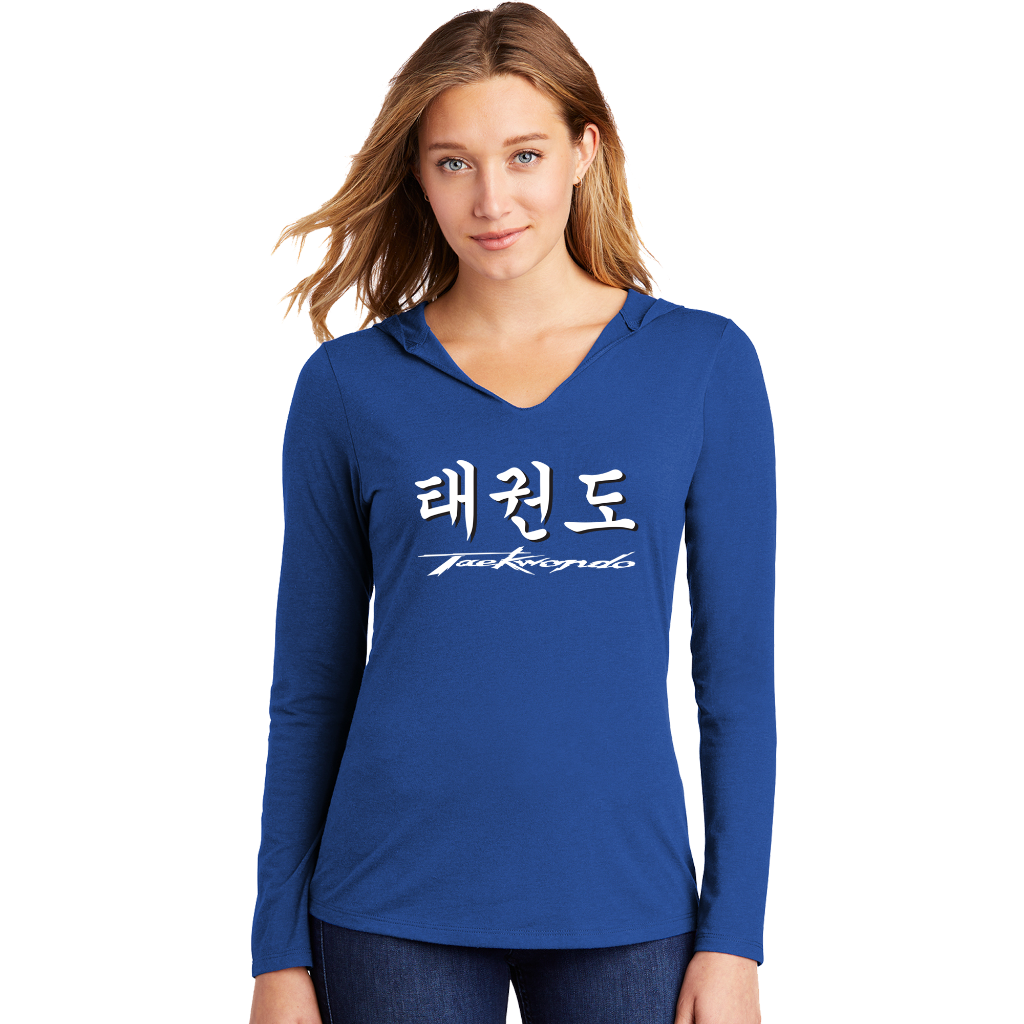 Taekwondo Ladies Hooded Long Sleeve Tee