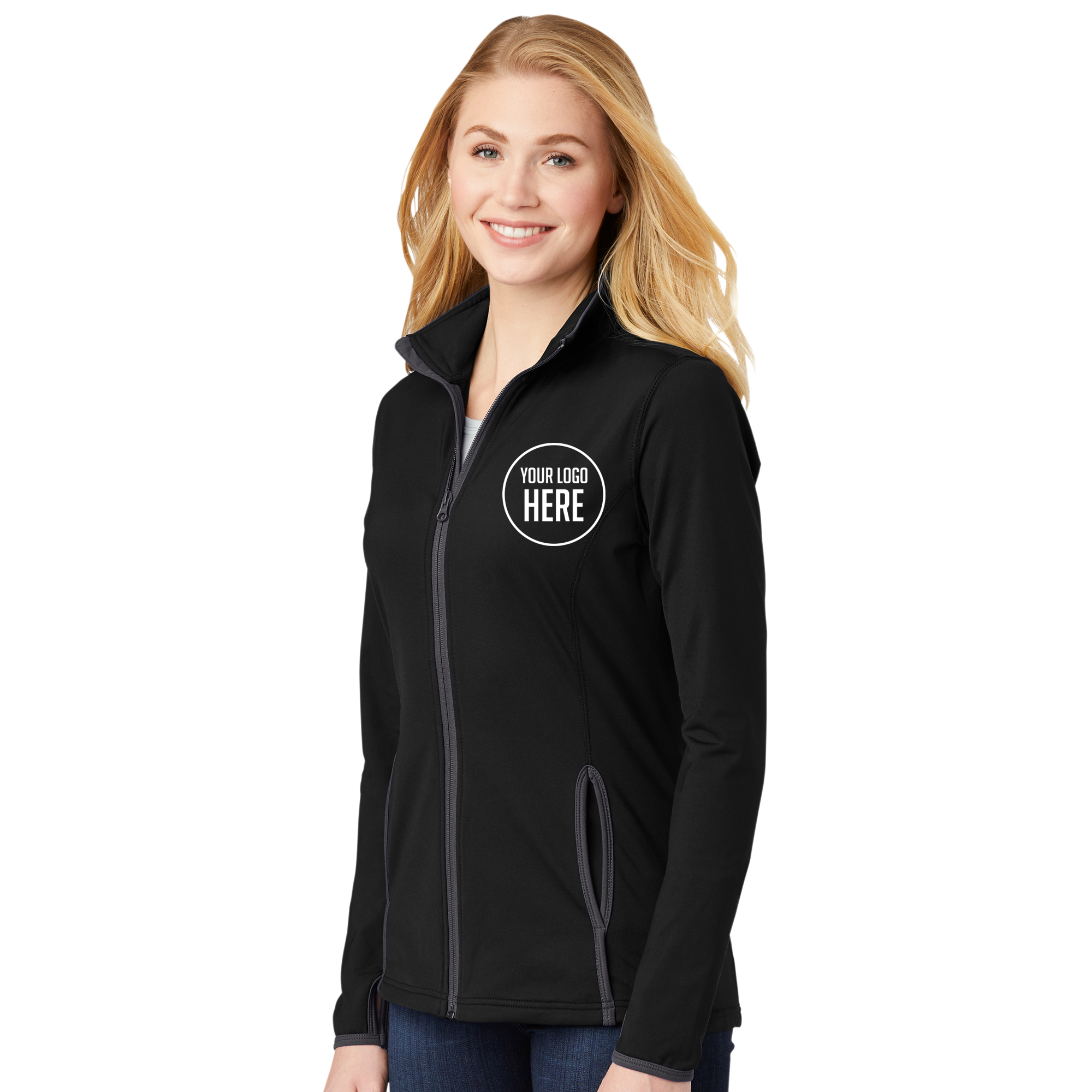 Sport-Tek® Ladies Contrast Full-Zip Jacket